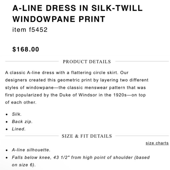 J. Crew A-line dress in silk-twill windowpane print - Picture 4 of 6